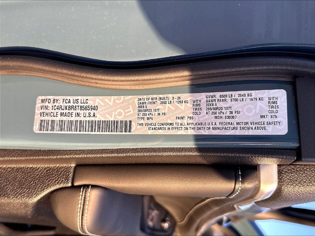2026 Jeep Grand Cherokee L Limited Reserve